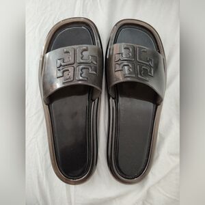 Black Tory Burch Bubble Jelly Sandals 10